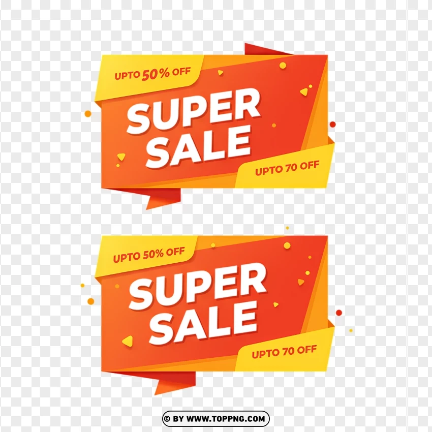 Super Sale Label For Promotional Discounts PNG Transparent Background