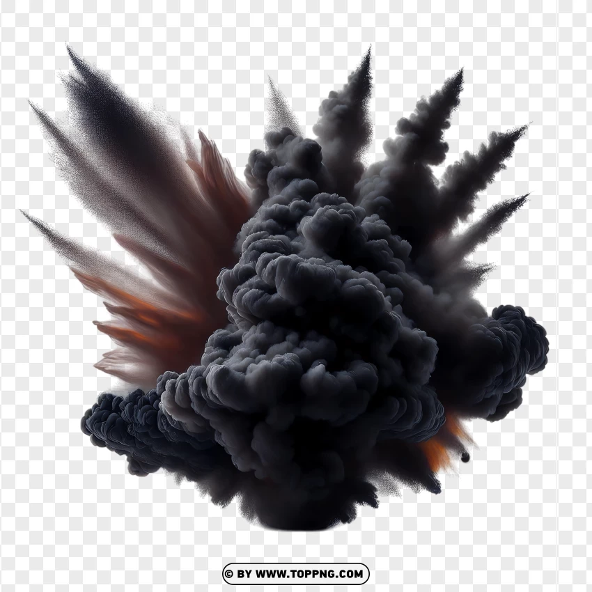 Dark Black Smoke Blast PNG Transparent Background