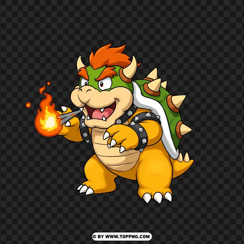 Fire Breathing Mini Bowser PNG Transparent Background