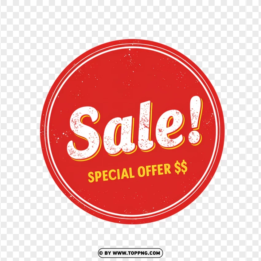 Sale Special Offer With Red Round Badge PNG Transparent Background