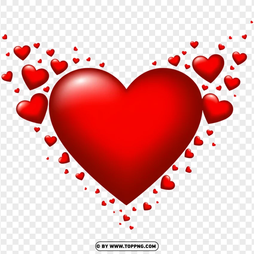 Heart Border Images With Glossy Red Heart Design PNG Transparent Background