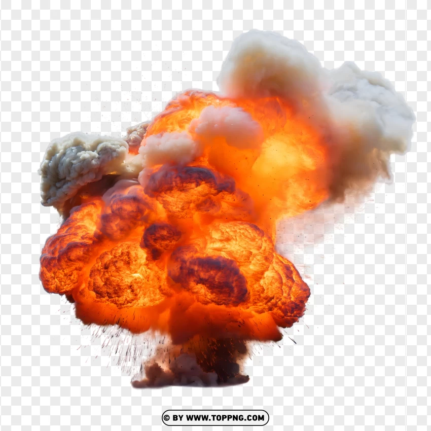 Fiery Burst With Thick Smoke PNG Transparent Background