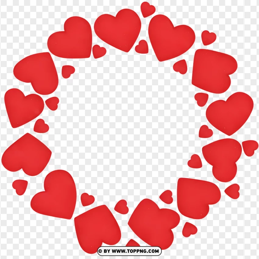 Heart Page Border With Elegant Curved Hearts PNG Transparent Background