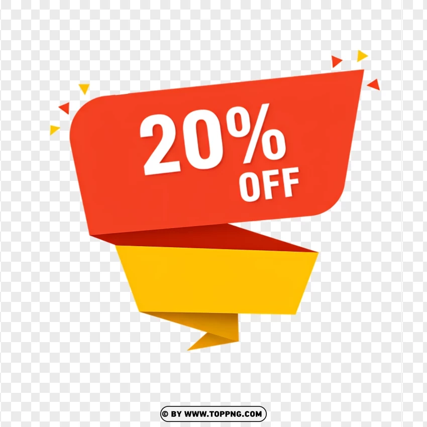 20% Off Discount Sticker For Promotions PNG Transparent Background