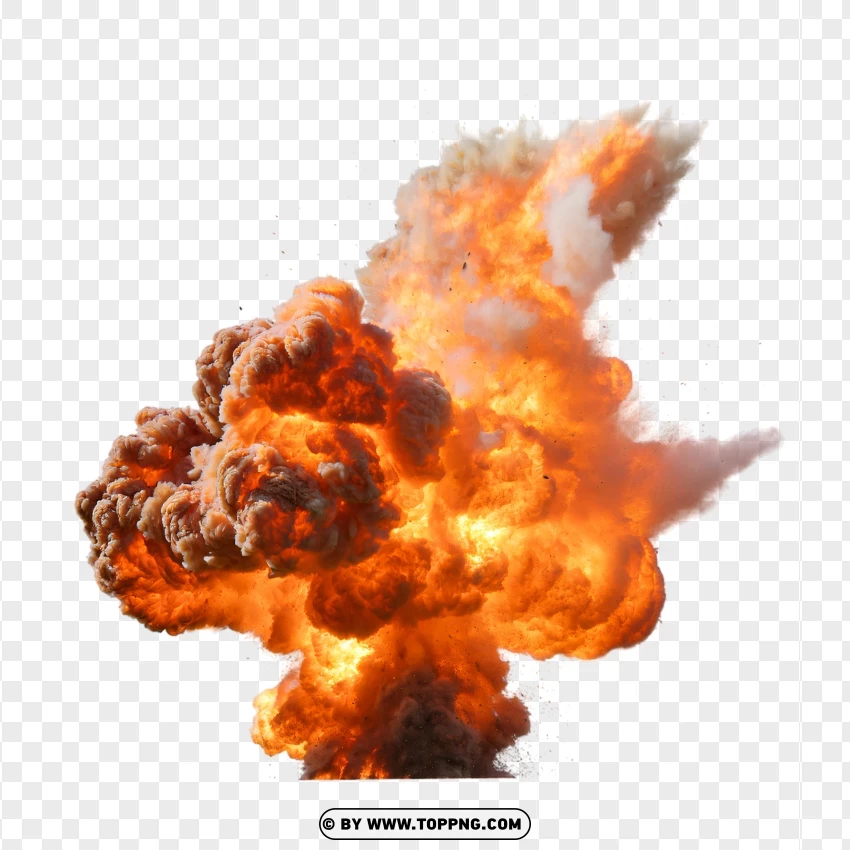 Dynamic Fiery Blast With Bright Flames PNG Transparent Background