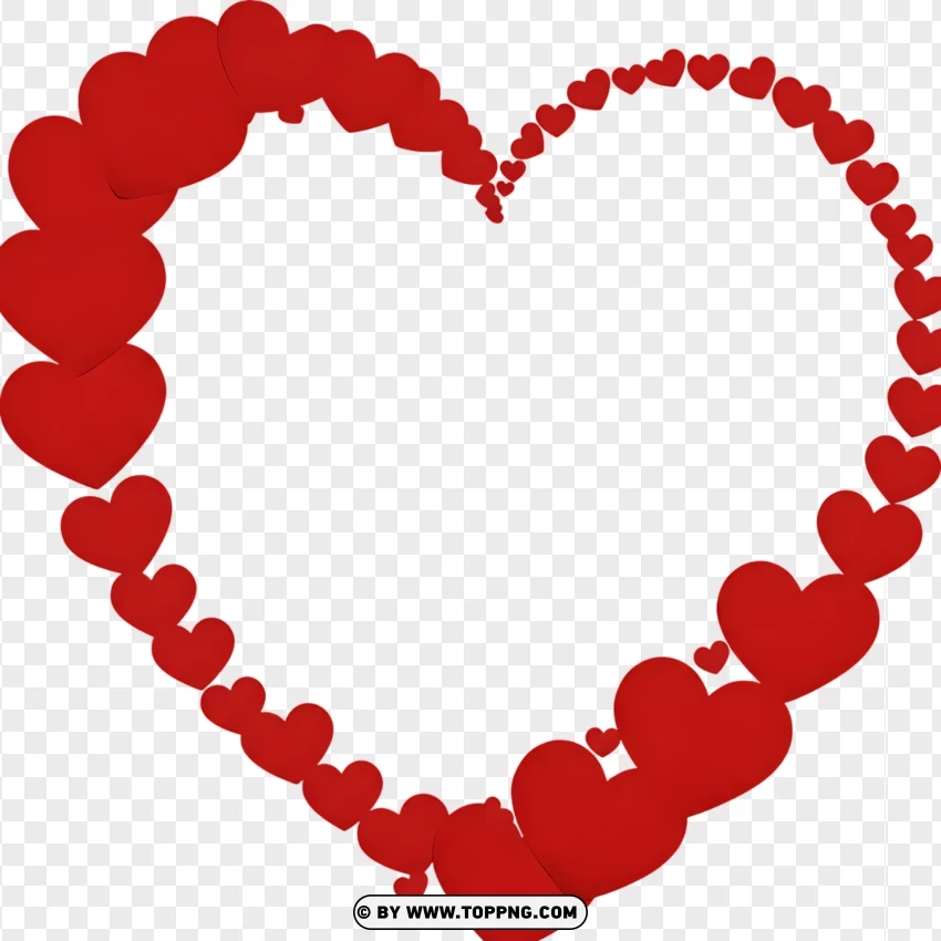 Simple Heart Border Design With Minimalist Style PNG Transparent Background