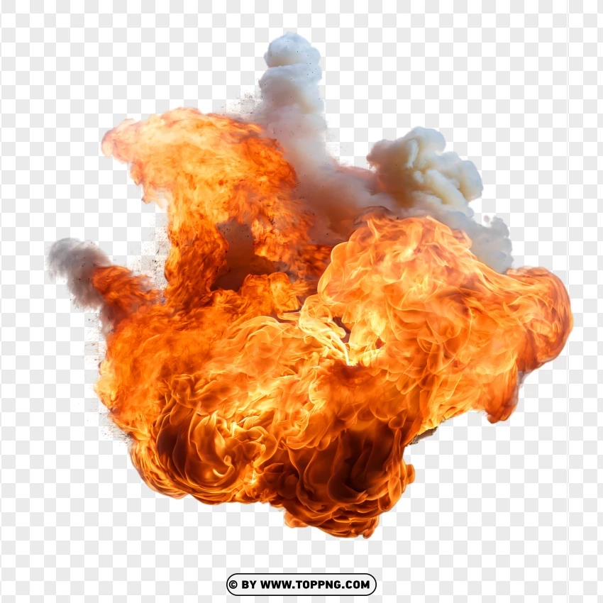 Intense Fire Explosion With Smoke PNG Transparent Background