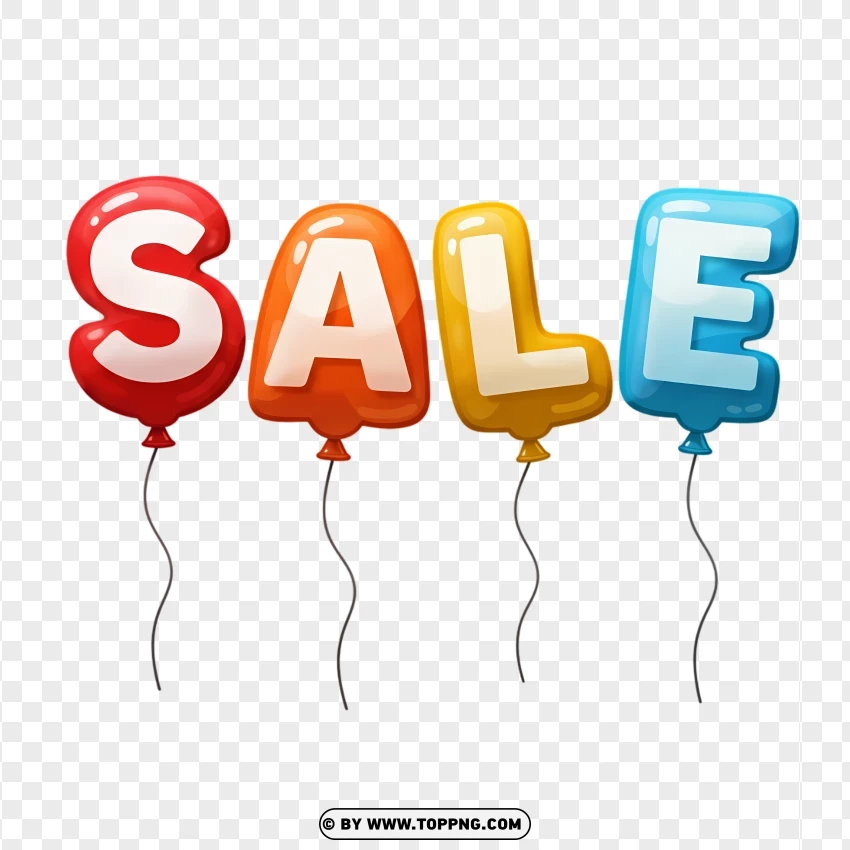 Sale Balloon Letters For Promotional Event PNG Transparent Background