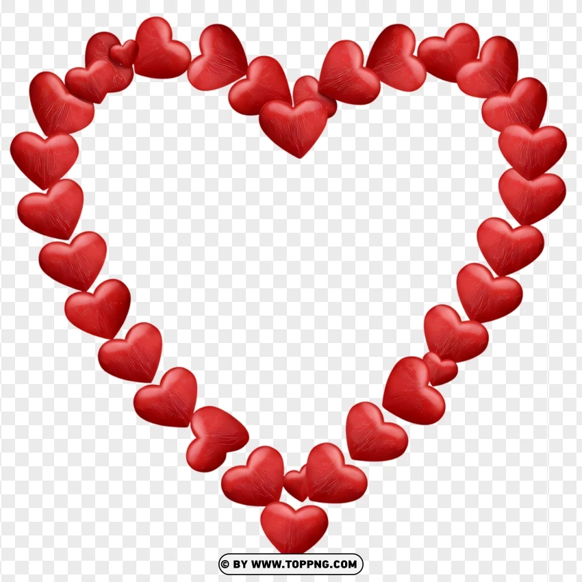 Free Clip Art Borders Hearts With Red Accents PNG Transparent Background