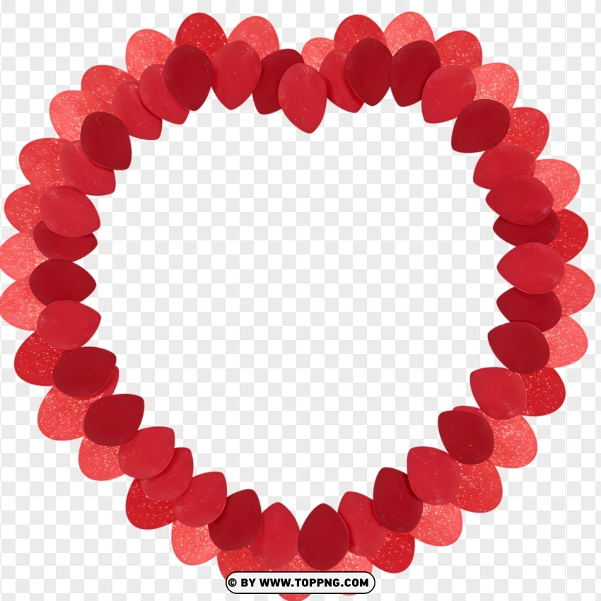 Cute Heart Border With Symmetrical Design PNG Transparent Background