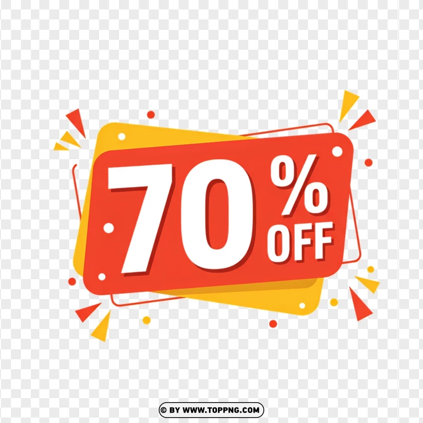 70% Off Discount Badge For Flash Sale PNG Transparent Background