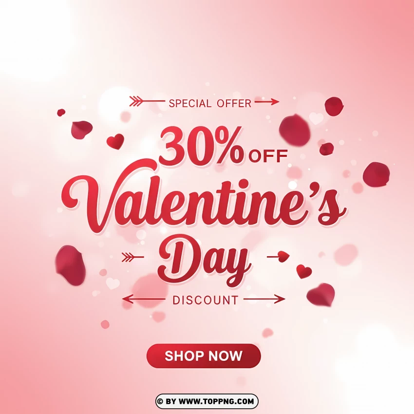 Hd 30% Off Valentines Day Special Offer PNG Transparent Background