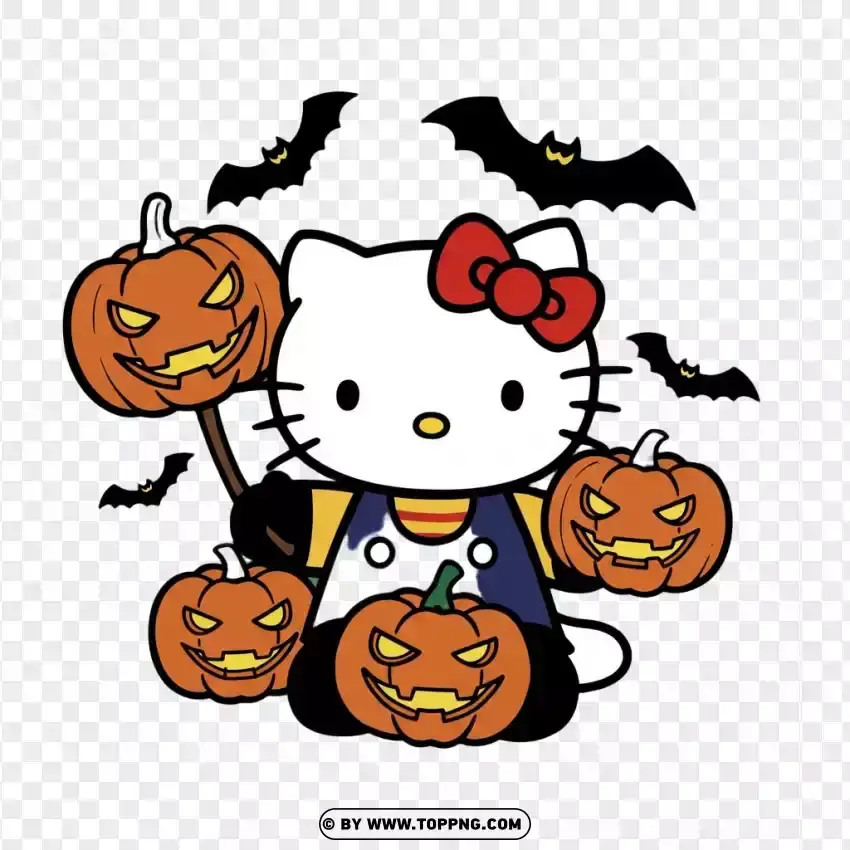 Hello Kitty Halloween Pumpkins PNG Transparent Background