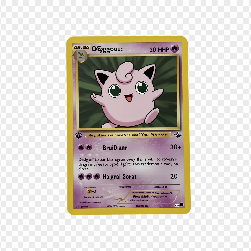 Jigglypuff Pokémon Card Holo Edition PNG Transparent Background