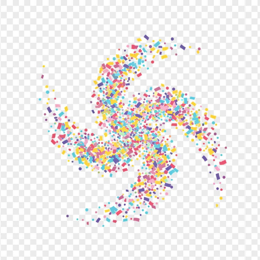 Spiral Colorful Confetti PNG Transparent Background