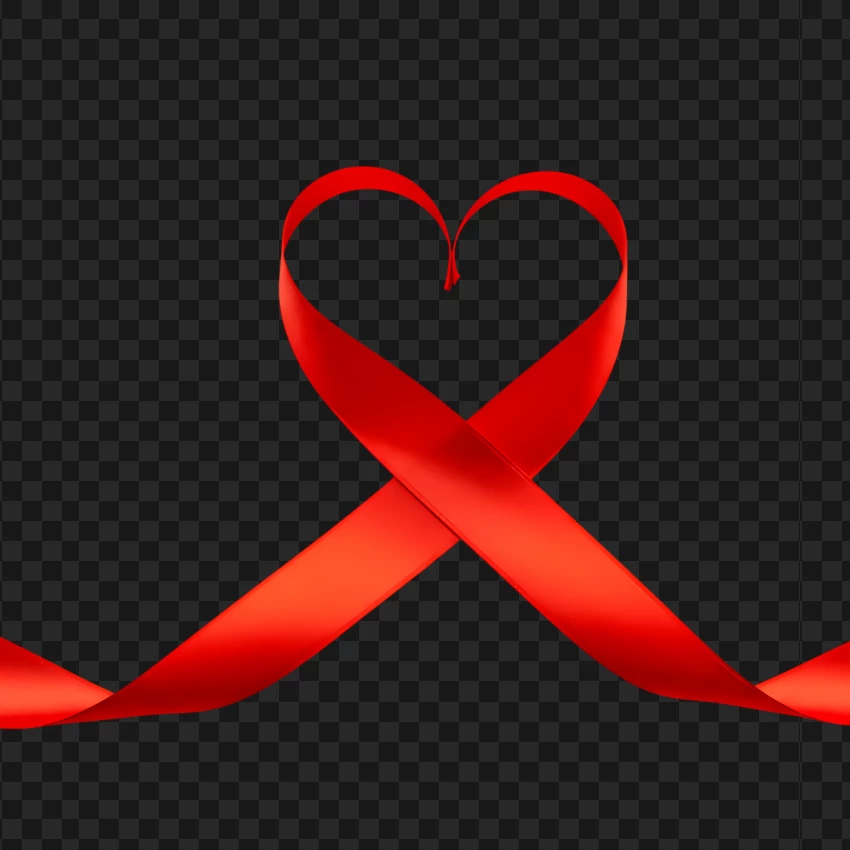 Hd Red Ribbon Forming A Heart Shape PNG Transparent Background