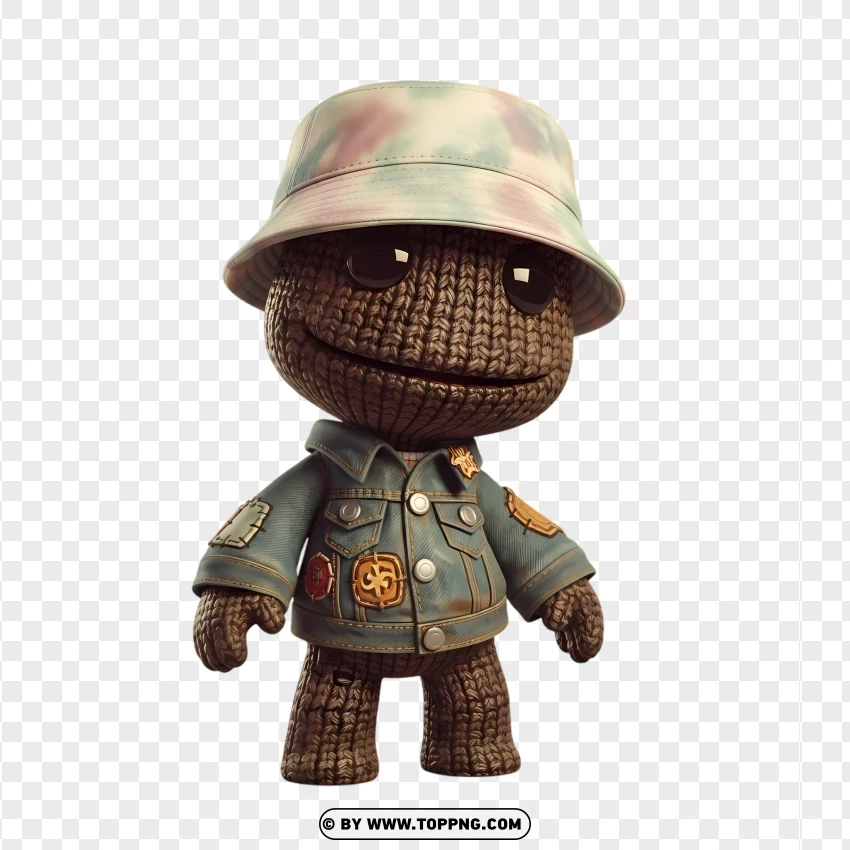 Cool Sackboy Pfp Military PNG Transparent Background