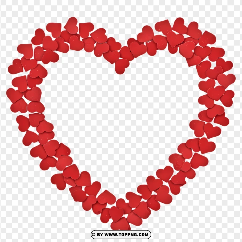 Heart Frame With Romantic Red Heart Shape PNG Transparent Background