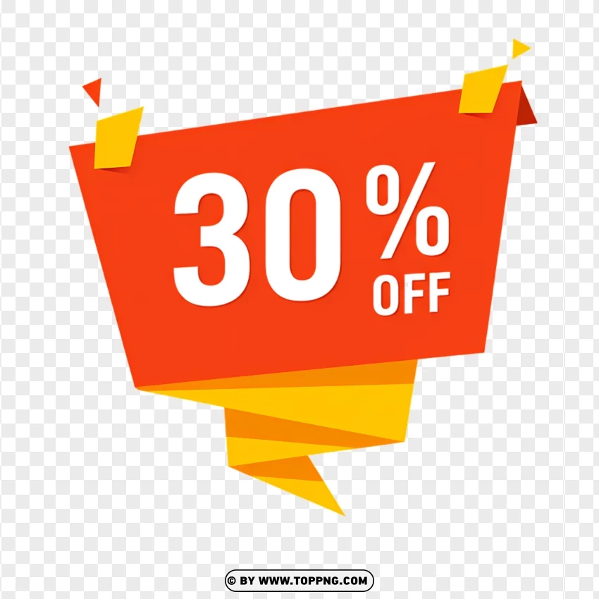 30% Off Discount Badge With Bold Design PNG Transparent Background