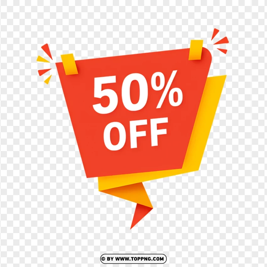 50% Off Price Tag For Special Offer PNG Transparent Background