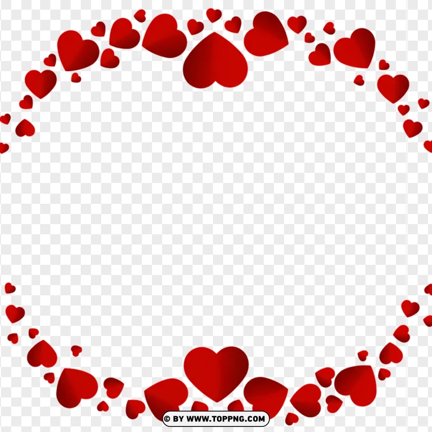 Heart Border With Floating Hearts PNG Transparent Background