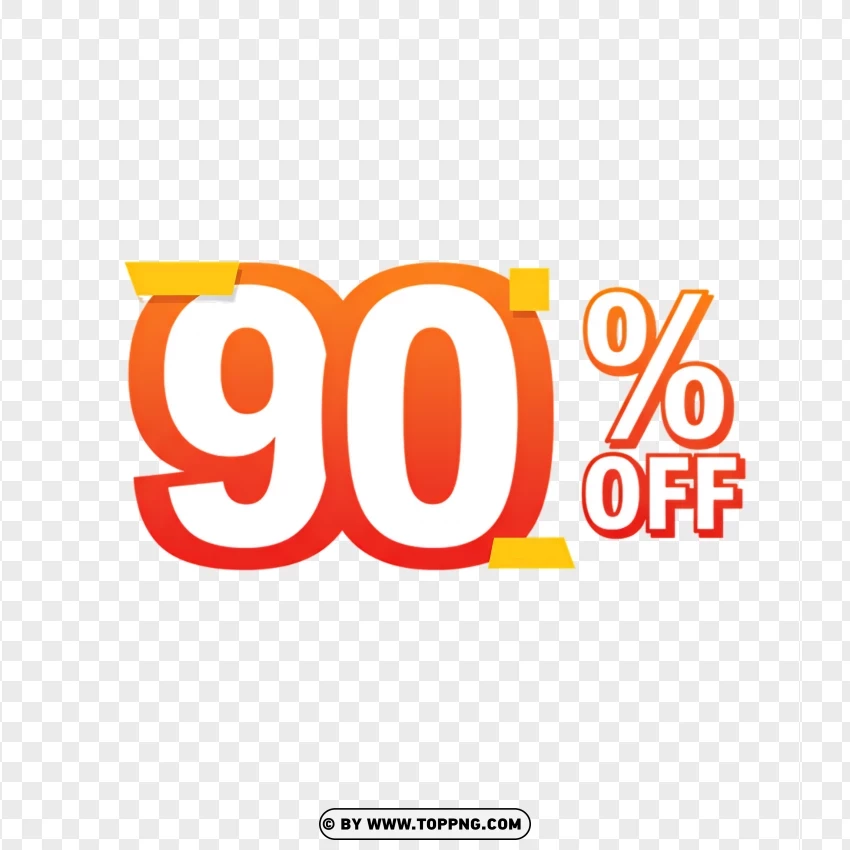 90% Off Discount Sticker For Flash Sale PNG Transparent Background