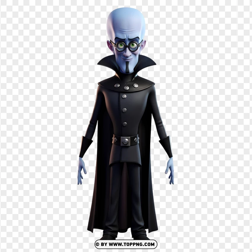 High Quality Pixar Style Kawaii Megamind PNG Transparent Background