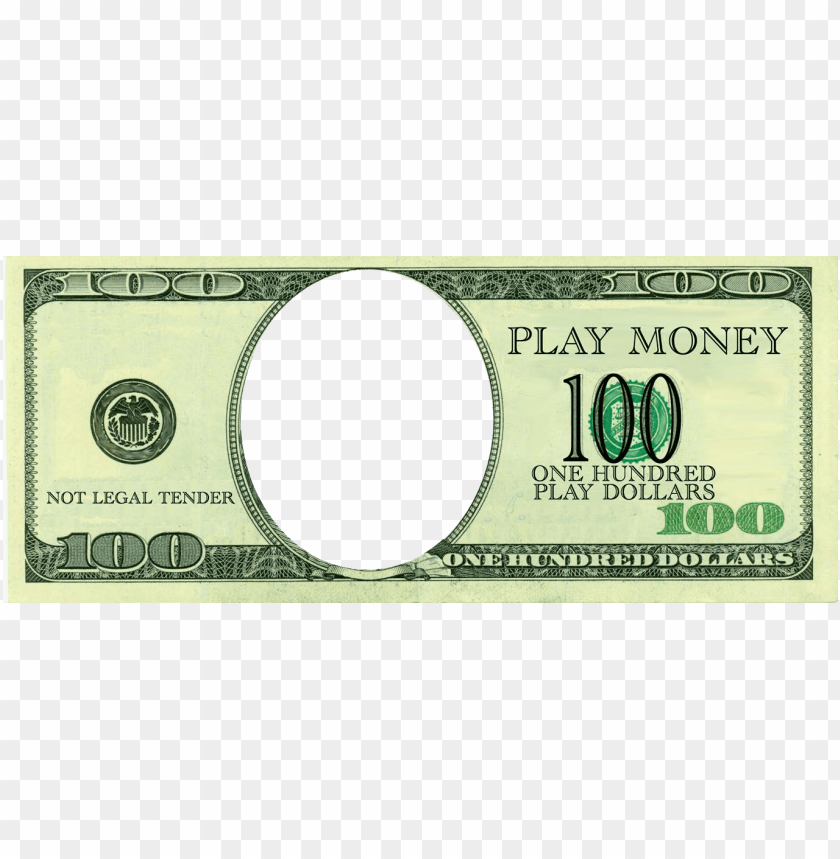 100 Dollars Play Money - Blank 100 Dollar Bill PNG Transparent Background