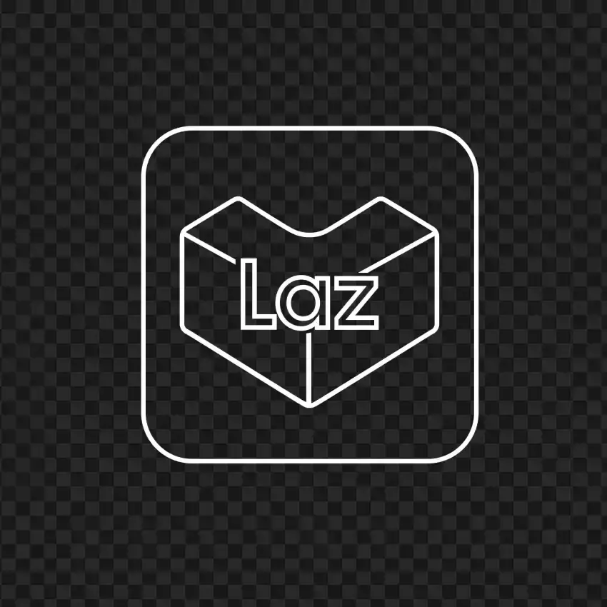 Lazada Laz Square Black Outline Icon PNG Transparent Background