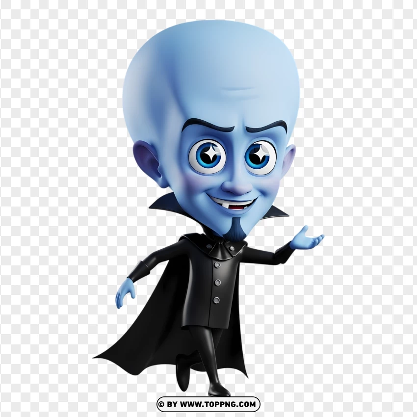 3d Kawaii Megamind Cartoon Villain PNG Transparent Background