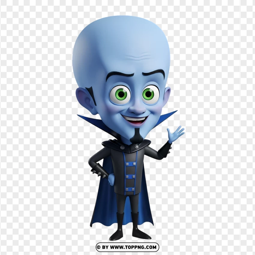 Chibi Cartoon Megamind 3d Illustration PNG Transparent Background