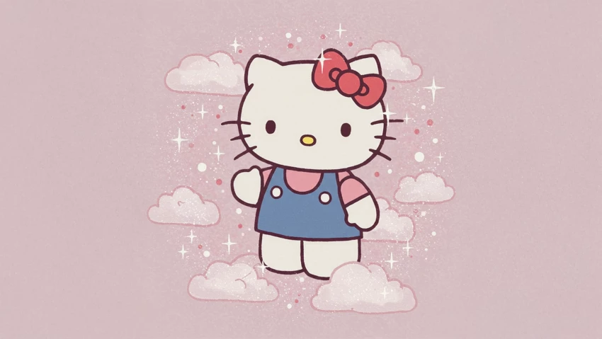 Hello Kitty White With Sparkles PNG Transparent Background