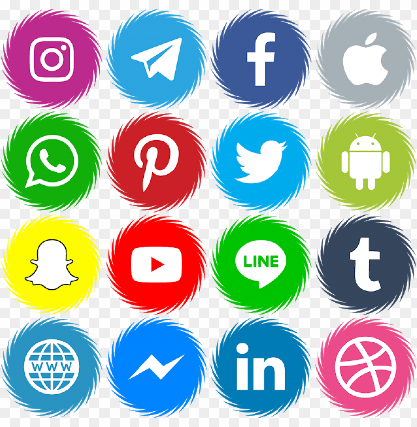 Download 16 Icons Social Media Vector Color Svg Eps Facebook Twitter Instagram Telegram Icons Png Free Png Images Toppng