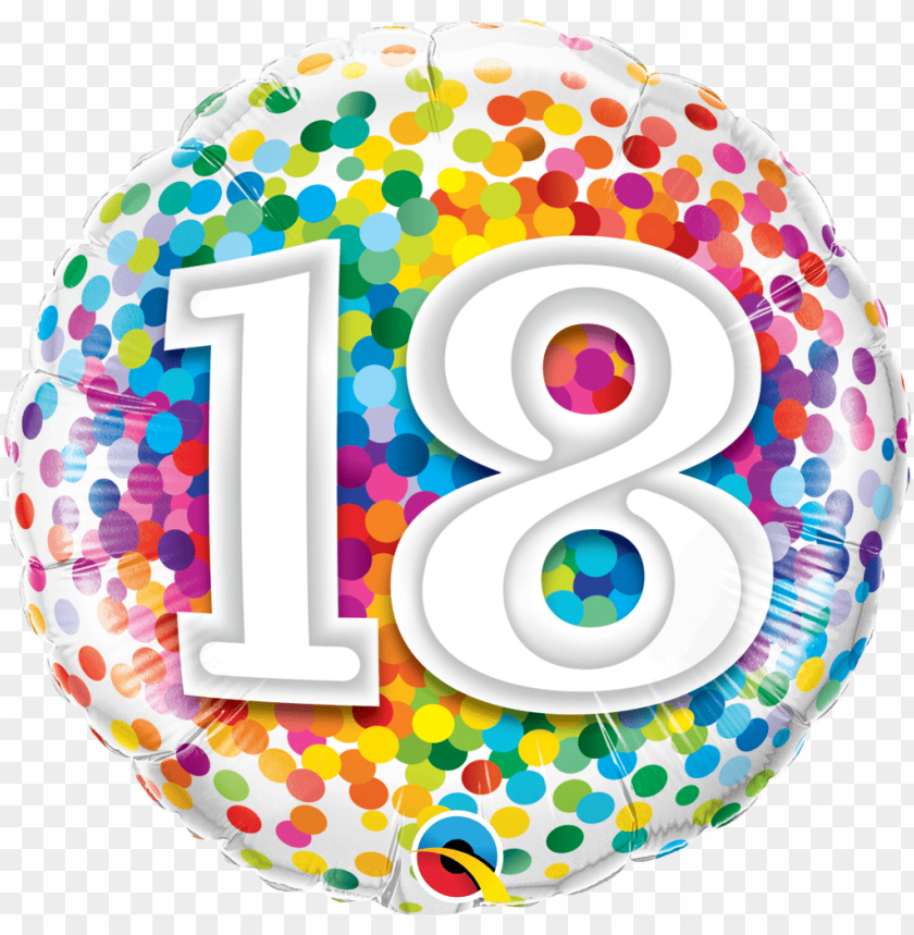 18th Birthday Confetti Design Foil Balloon Ballon Anniversaire 18 Ans Png Image With Transparent Background Toppng
