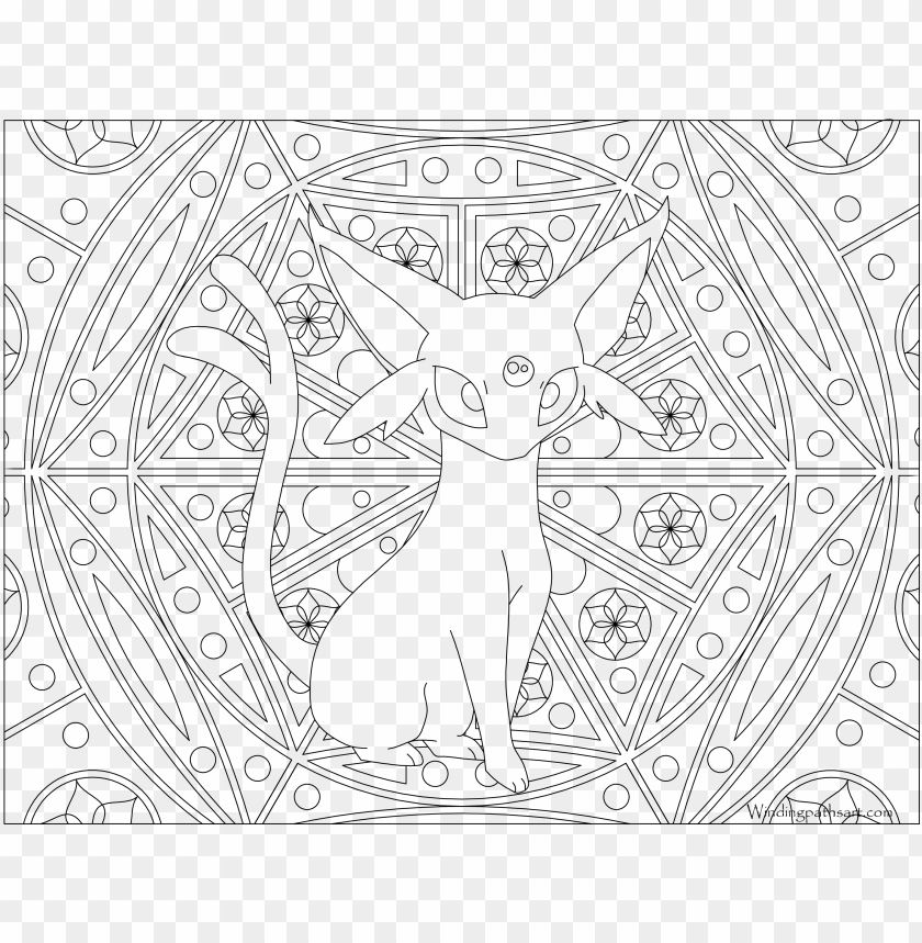 196 Espeon Pokemon Coloring Page Pokemon Adult Colouring Pages PNG Image With Transparent 