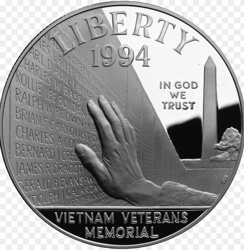 1994 Vietnam Veterans War Memorial Commemorative Silver - 1994 Vietnam Veterans Memorial Silver Proof PNG Image With Transparent Background