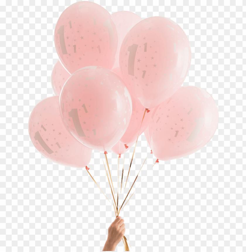free PNG 1st pink birthday party balloons - pink birthday party balloons PNG image with transparent background PNG images transparent