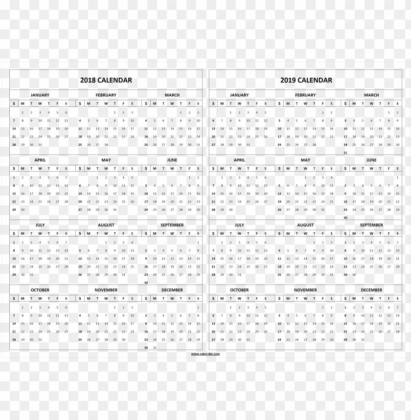2018 2019 calendar hd s png images background -  image ID is 38035