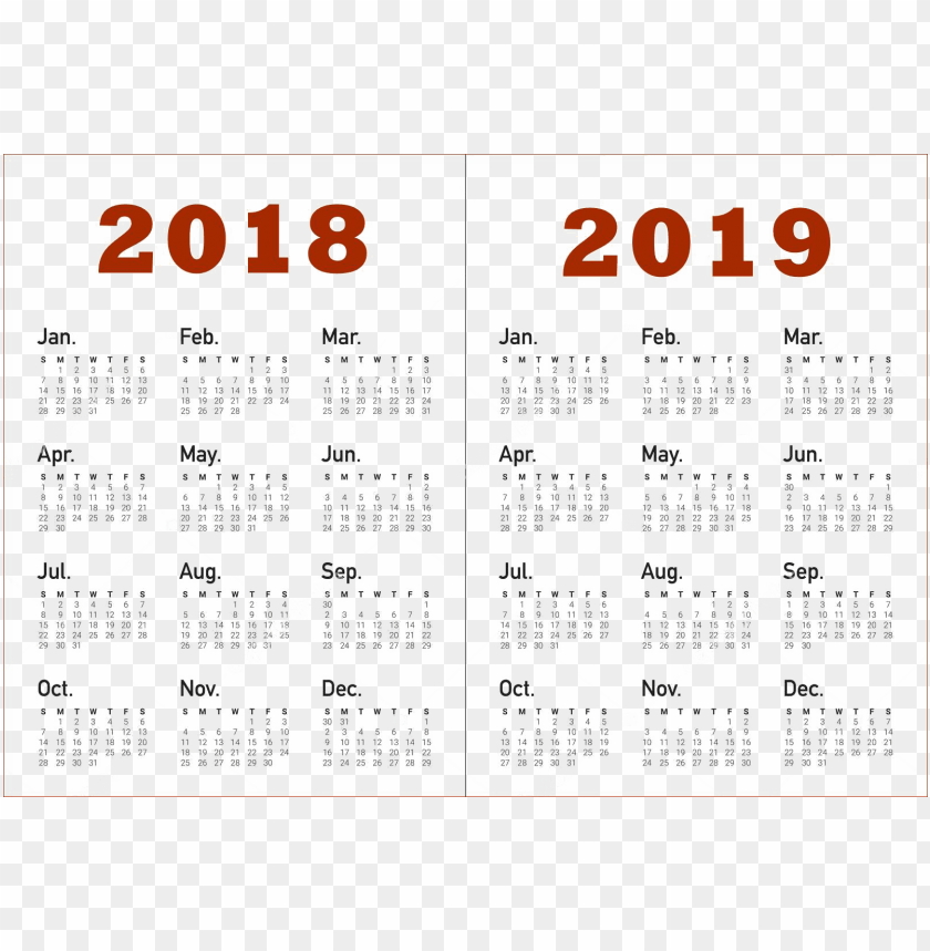 2018 2019 calendar s png images background -  image ID is 38026