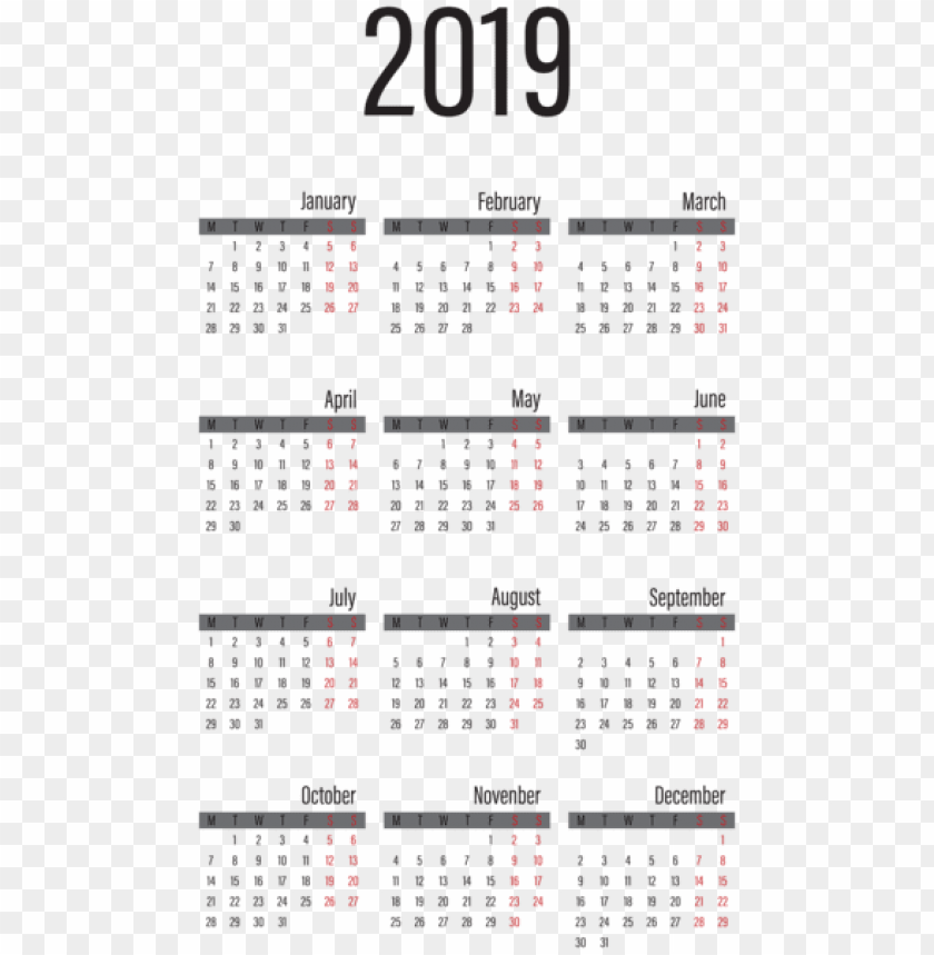 2019 calendar large transparent PNG Images 41638