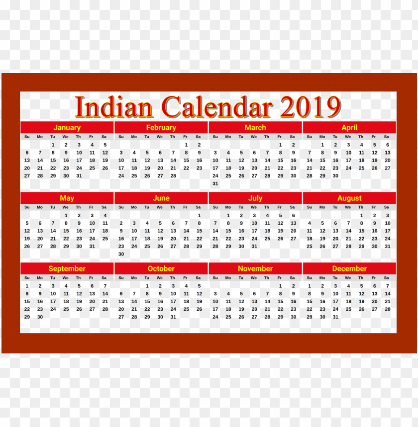 2019 calendar png png images background -  image ID is 38020