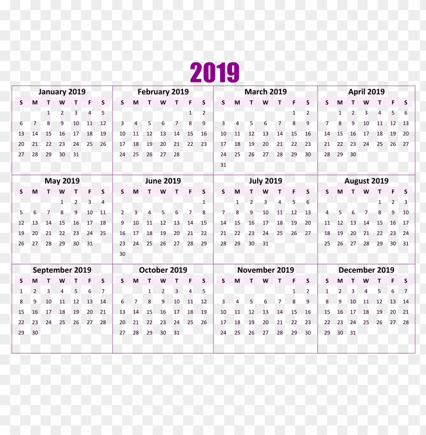 2019 calendar png wallpaper png images background -  image ID is 38033