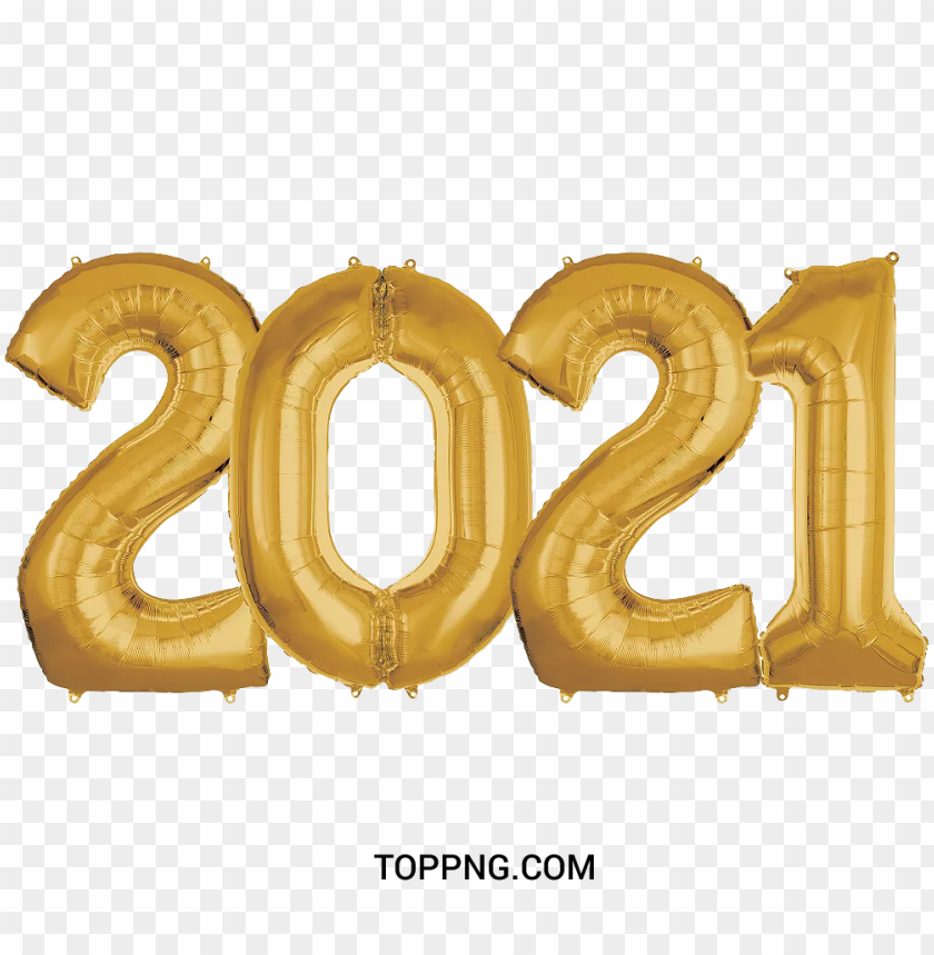 2021 balloon gold color PNG transparent with Clear Background ID 471857