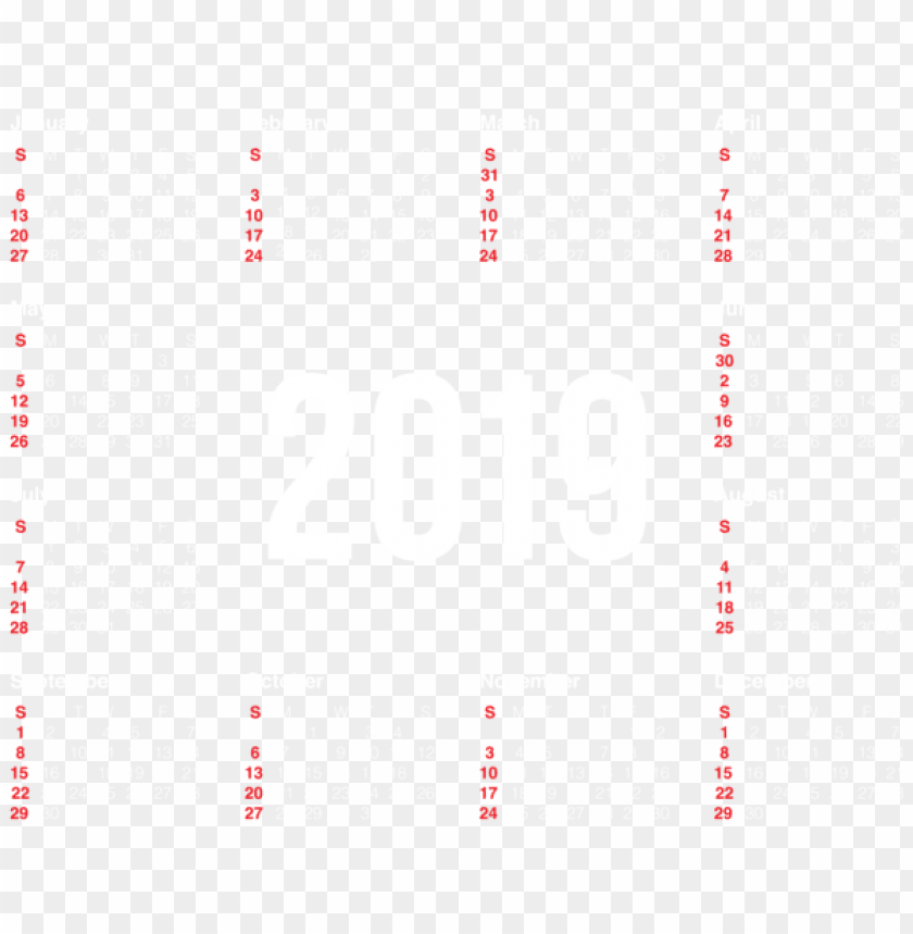 2019 transparent white calendar PNG Images 41652