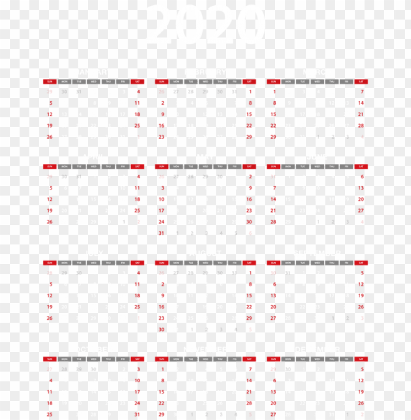 2020 calendar transparent PNG Images 41631