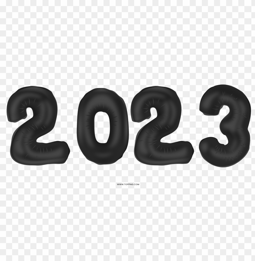 2023 black numbers balloon png - Image ID 482266