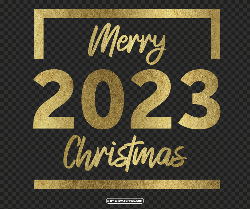 2023 Gold Merry Christmas Design Png