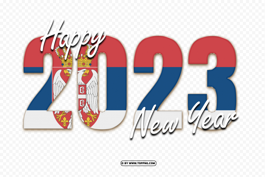 2023 happy new year pattern with serbia flag png,New year 2023 png,Happy new year 2023 png free download,2023 png,Happy 2023,New Year 2023,2023 png image