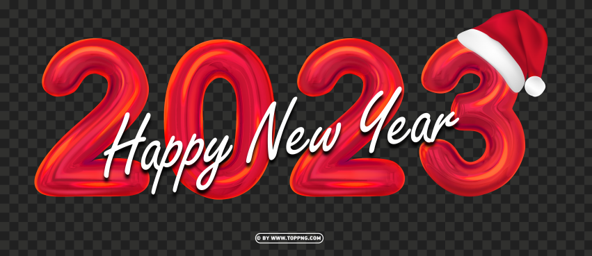 2023 happy new year red numbers with santa hat png,New year 2023 png,Happy new year 2023 png free download,2023 png,Happy 2023,New Year 2023,2023 png image