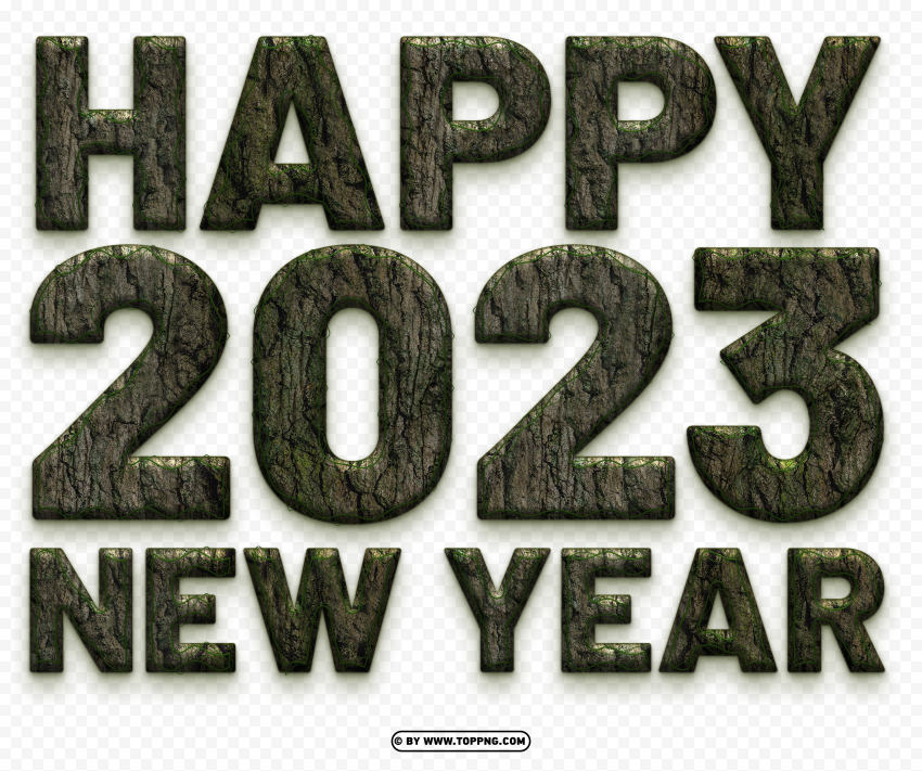 2023 happy new year text style tree wood png,New year 2023 png,Happy new year 2023 png free download,2023 png,Happy 2023,New Year 2023,2023 png image